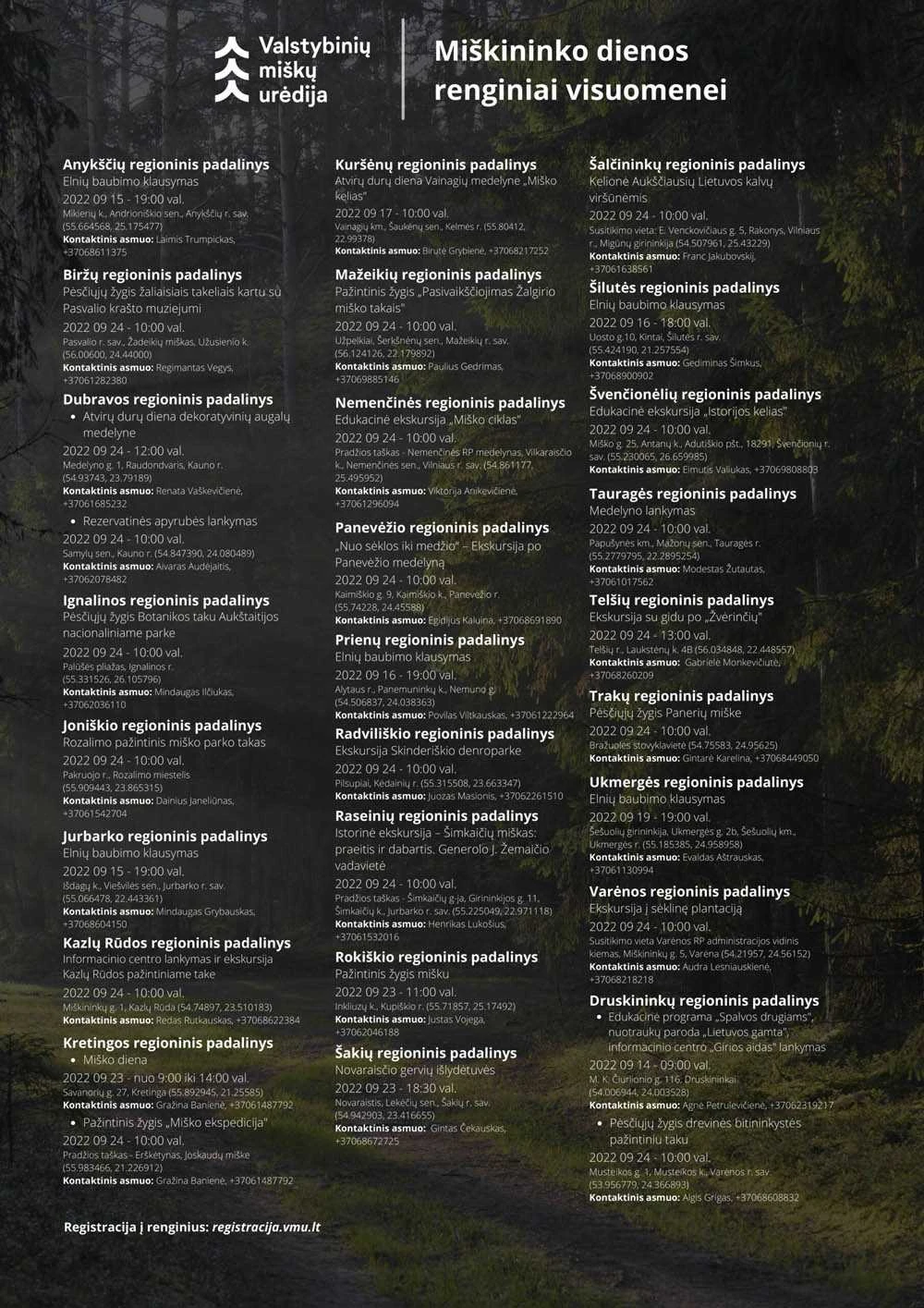 Miškininkai kviečia į nemokamus Miškininko dienos renginius visoje Lietuvoje