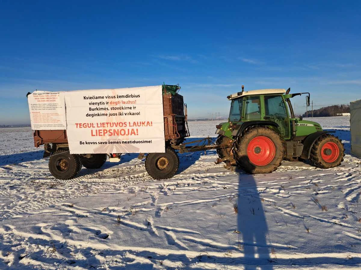 Ūkininkų protesto laužai liepsnojo ir Panevėžio rajone